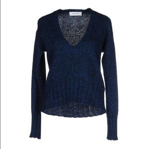 Metallic blue wool-blend sweater (made in Italy)